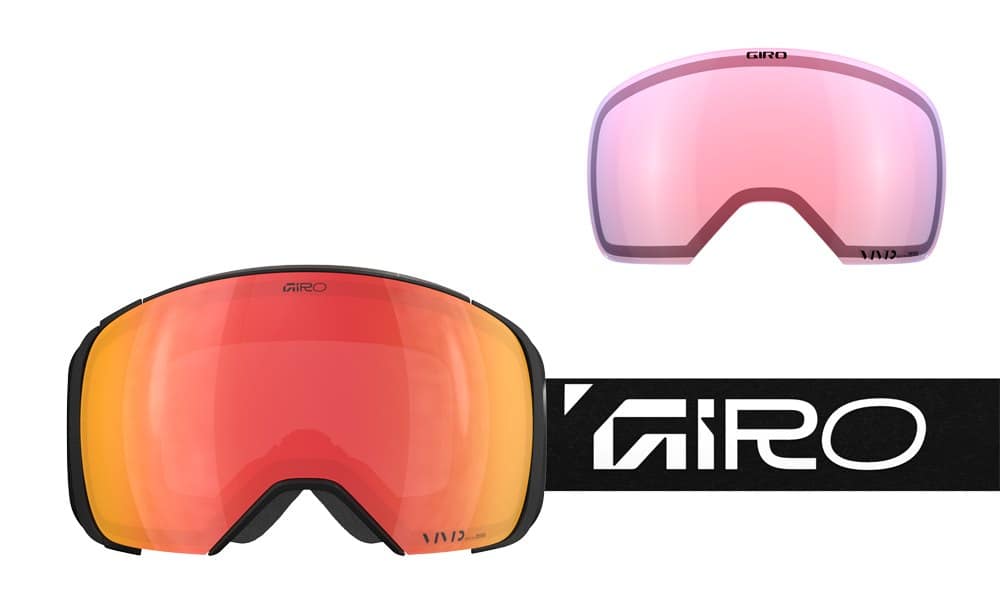 Gogle zimowe GIRO COMP BLACK WORDMARK (Sferyczne) (Szyba lustrzana kolorowa VIVID-Carl Zeiss EMBER 19-42% S2 + Szyba lustrzana kolorowa VIVID-Carl Zeiss INFRARED 43-79% S1) (NEW 2025/2026)