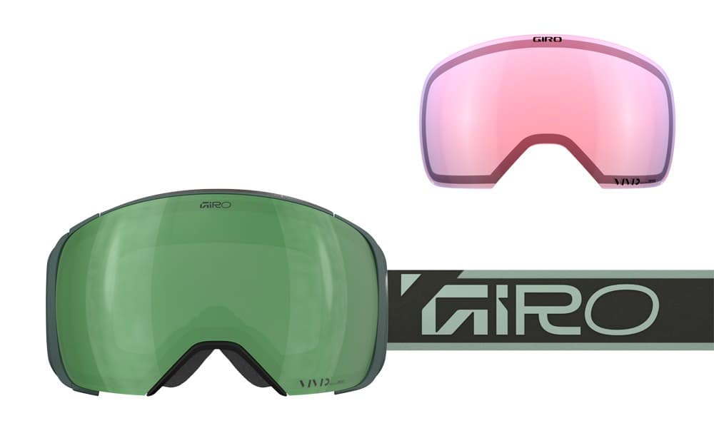 Gogle zimowe GIRO COMP FOREST GREEN WORDMARK (Szyba lustrzana kolorowa VIVID-Carl Zeiss ENVY 8-18% S3 + Szyba lustrzana kolorowa VIVID-Carl Zeiss INFRARED 43-79% S1) (NEW 2025/2026)