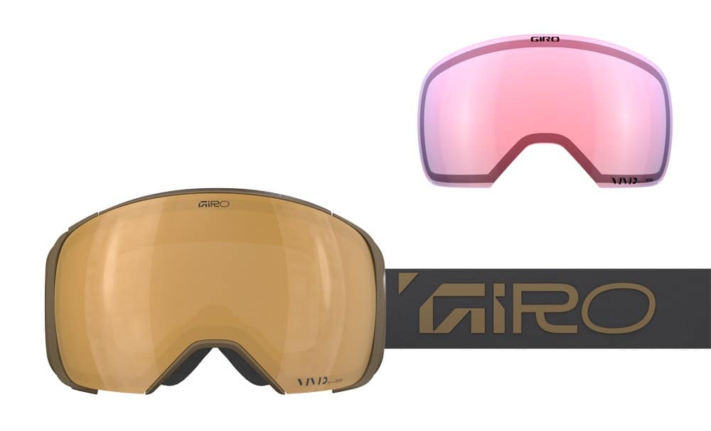 Gogle zimowe GIRO COMP MIDNIGHT BROWN WORDMARK (Szyba lustrzana kolorowa VIVID-Carl Zeiss PETROL 19-42% S2 + Szyba lustrzana kolorowa VIVID-Carl Zeiss INFRARED 43-79% S1) (NEW 2025/2026)