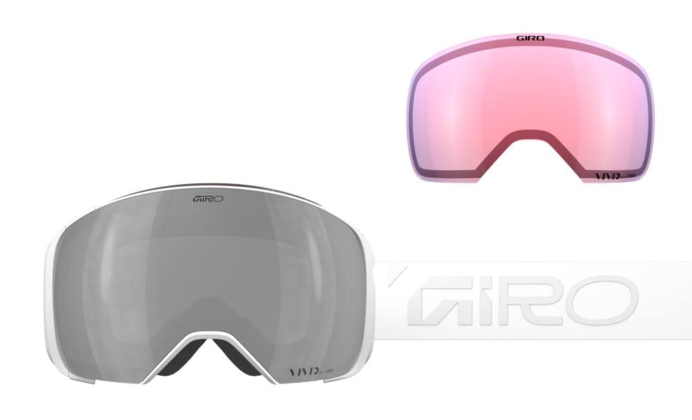 Gogle zimowe GIRO COMP WHITE WORDMARK (Szyba lustrzana kolorowa VIVID-Carl Zeiss ONYX 8-18% S3 + Szyba lustrzana kolorowa VIVID-Carl Zeiss INFRARED 43-79% S1) (NEW 2025/2026)