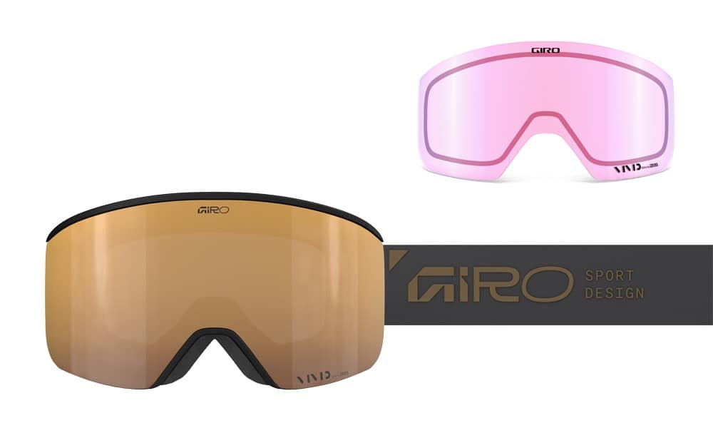 Gogle zimowe GIRO AXIS MIDNIGHT BROWN STACKED (OTG) (Cylindryczne) (Szyba lustrzana kolorowa VIVID-Carl Zeiss PETROL 8-18% S3 + + Szyba lustrzana kolorowa VIVID-Carl Zeiss INFRARED 43-79% S1) (NEW 2025/2026)