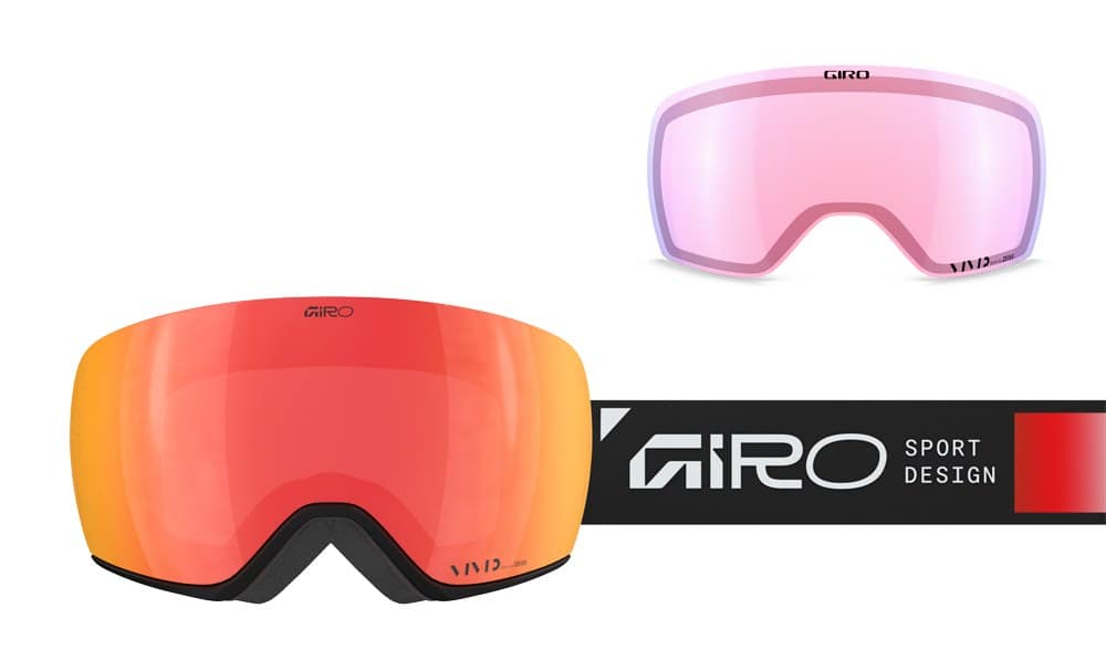 Gogle zimowe GIRO ARTICLE II SLIDE BLACK (Szyba lustrzana kolorowa VIVID-Carl Zeiss EMBER 19-42% S2 + Szyba lustrzana kolorowa VIVID-Carl Zeiss INFRARED 43-79% S1) (NEW 2024/2025)