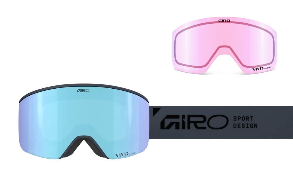 Gogle zimowe GIRO AXIS INDIGO STACKED (OTG) (Cylindryczne) (Szyba lustrzana kolorowa VIVID-Carl Zeiss ROYAL 19-42% S2 + Szyba lustrzana kolorowa VIVID-Carl Zeiss INFRARED 43-79% S1) (NEW 2025/2026)