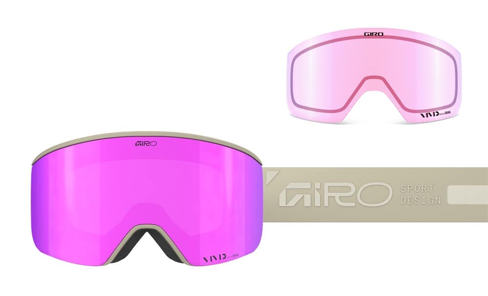 Gogle zimowe GIRO ELLA STONE RAILS (Cylindryczne) (Szyba lustrzana kolorowa VIVID-Carl Zeiss PINK 19-42% S2 + VIVID INFRARED 43-79% S1) (NEW 2025/2026).