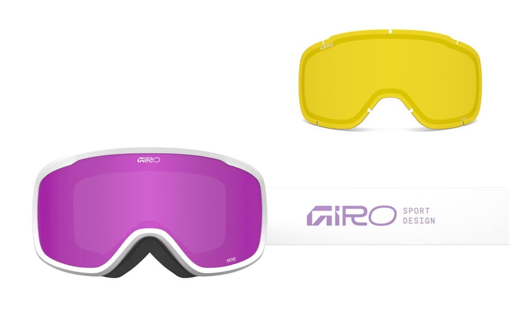 Gogle zimowe GIRO MOXIE MAUVE STACKED (Cylindryczne) (szyba AMBER PINK 19-42% S2 + YELLOW 80-99% S0) (NEW 2025/2026).