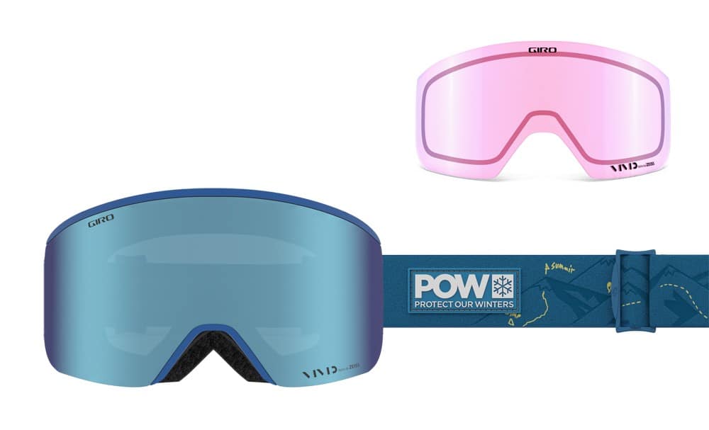 Gogle zimowe GIRO AXIS POW (OTG) (Cylindryczne) (Szyba lustrzana kolorowa VIVID-Carl Zeiss ROYAL 19-42% S2 + Szyba lustrzana kolorowa VIVID-Carl Zeiss INFRARED 43-79% S1) (NEW 2025/2026)