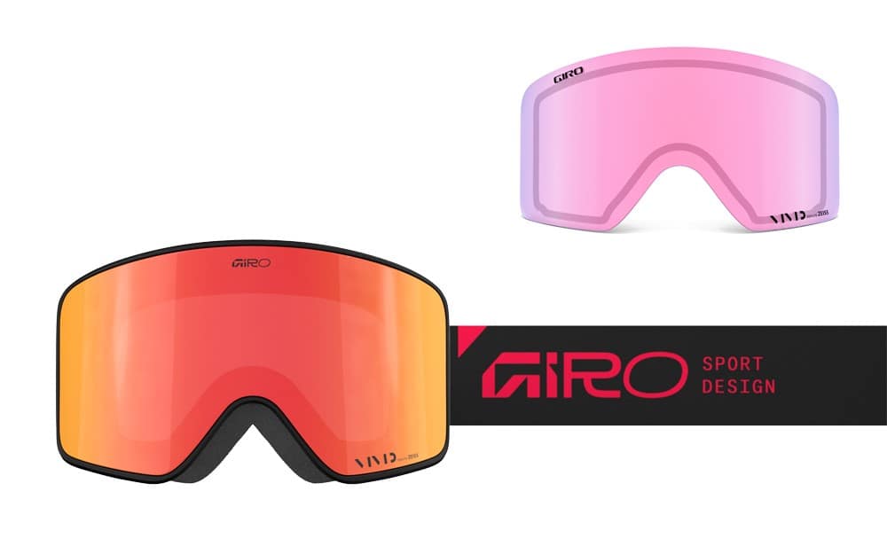 Gogle zimowe GIRO METHOD BLACK/RED STACKED (Cylindryczne) (Szyba lustrzana kolorowa VIVID-Carl Zeiss EMBER 19-42% S2 + Szyba lustrzana kolorowa VIVID-Carl Zeiss INFRARED 58% S1) (NEW 2025/2026)