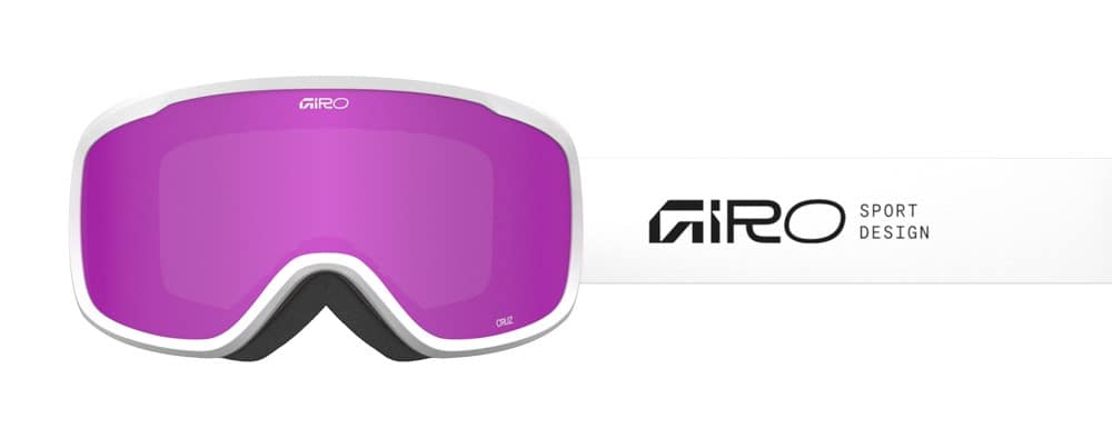 Gogle zimowe GIRO CRUZ WHITE STACKED (OTG) (Cylindryczne) (Szyba lustrzana kolorowa AMBER PINK 19-42% S2) (NEW 2025/2026)