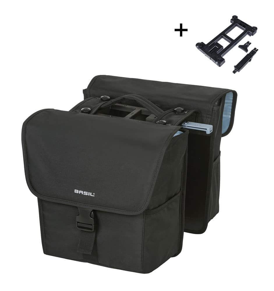 Sakwa podwójna BASIL GO DOUBLE BAG MIK 32L MIK System (ready to go) solid black (NEW)