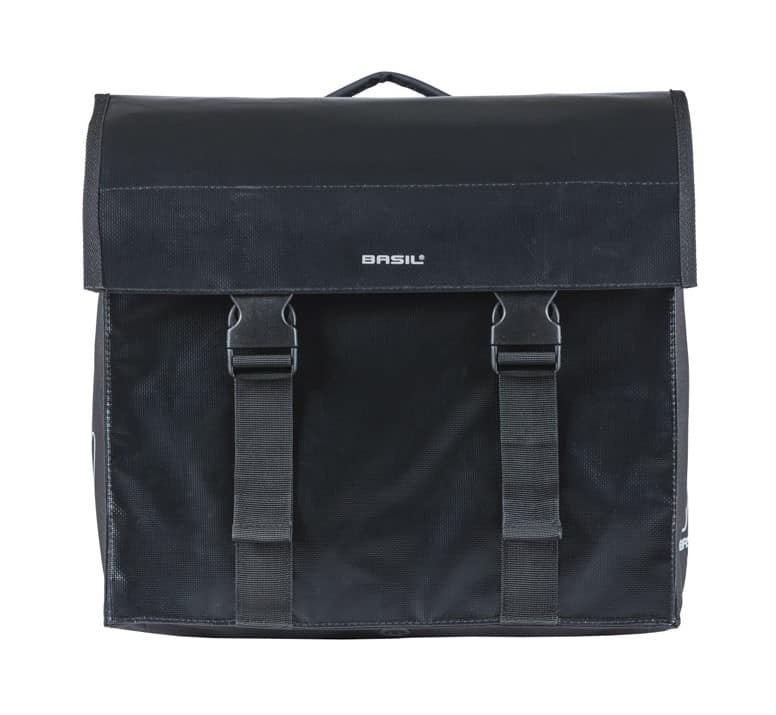 Sakwa podwójna BASIL URBAN LOAD DOUBLE PANNIER BAG 48-53L, MIK System (ready to go), 100% wodoodporna, black/black (NEW)