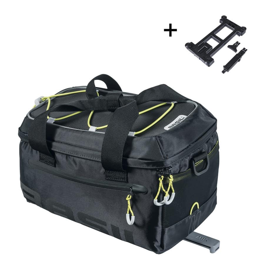 Torba na bagażnik BASIL MILES TRUNKBAG MIK 7 L MIK System (ready to go), 100% wodoodporna black lime (NEW)