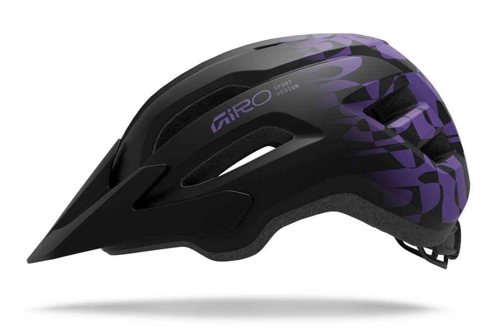 MTB šalmas GIRO FIXTURE II, matinis juodas ir „Purple Rush“ violetinis, dydis universalus (54-61 cm)