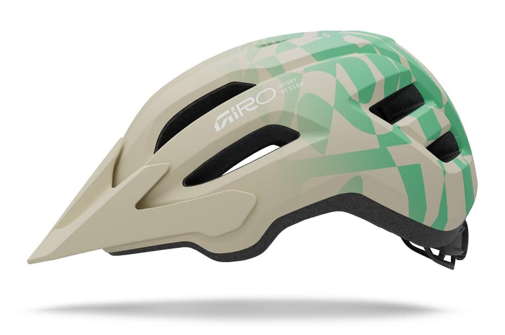 MTB šalmas GIRO FIXTURE II, matinis akmens ir „Green Rush“ žalios spalvų, dydis universalus (54-61 cm)
