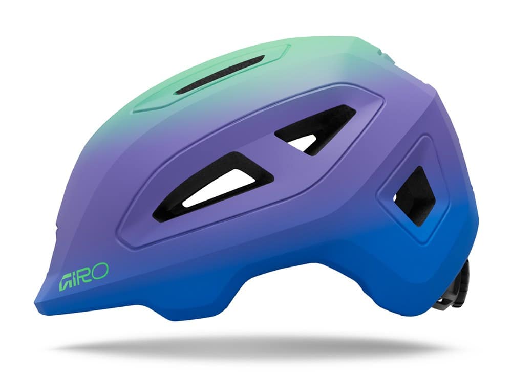 Vaikiškas šalmas GIRO SCAMP II matinis brangakmenio mėlynumo ir ryškiai žalias, dydis XS (45-49 cm)