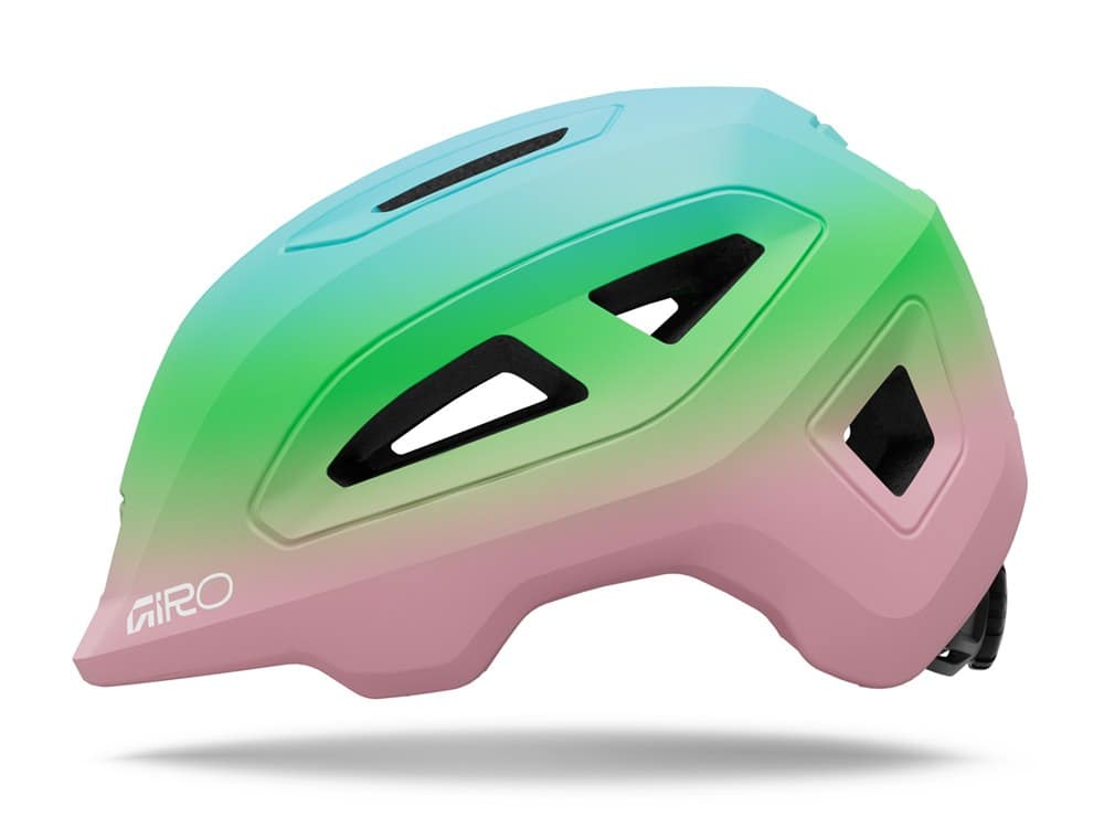 Vaikiškas šalmas GIRO SCAMP II matinis šviesiai rožinis su perėjimu į žalią, dydis XS (45-49 cm)