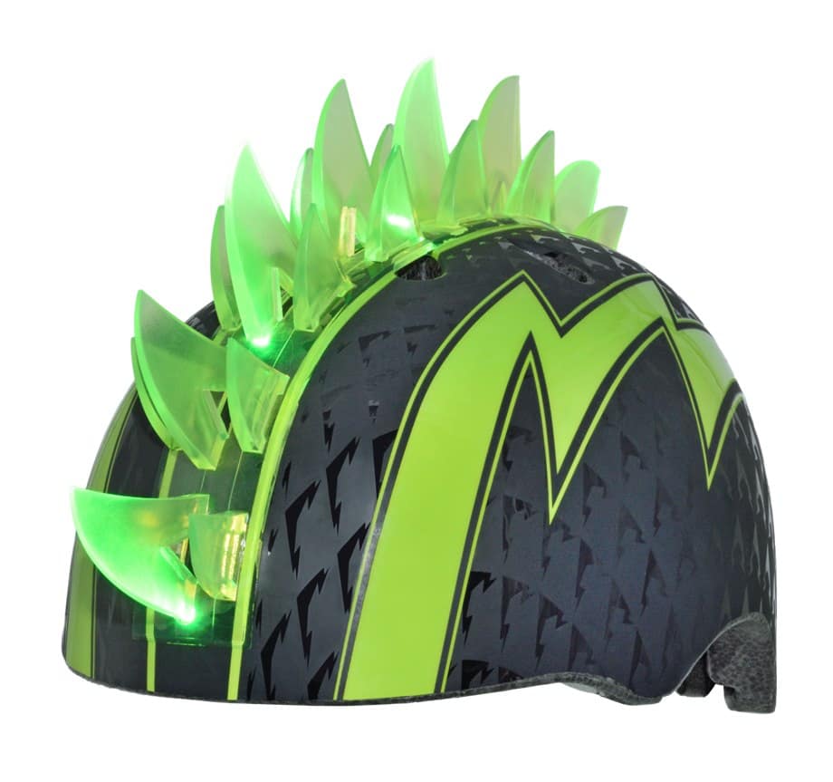 Kask dziecięcy juniorski RASKULLZ BOLT LED GREEN roz. S CHILD FS 5+ (50-54 cm) (NEW 2026)