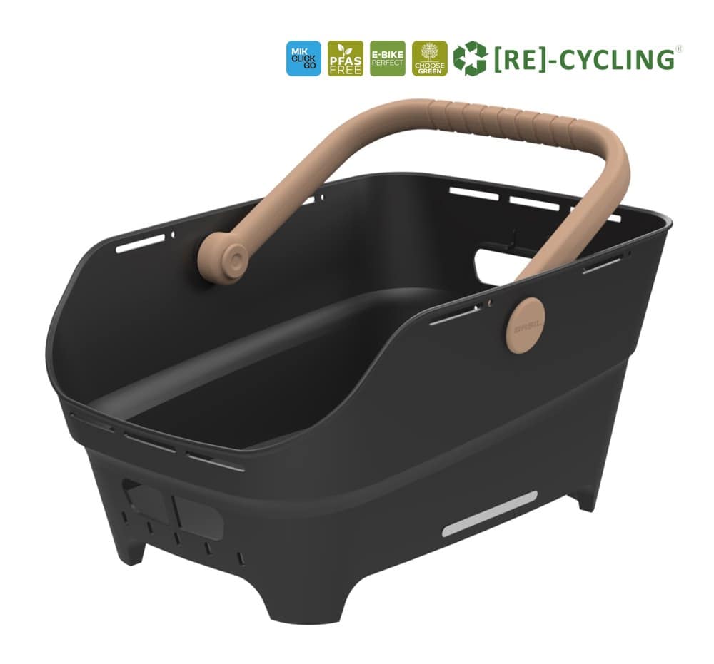 Kosz tylny na bagażnik BASIL CENTO NEO rear bicycle basket, 21L MIK System (ready to go) black (NEW 2026)