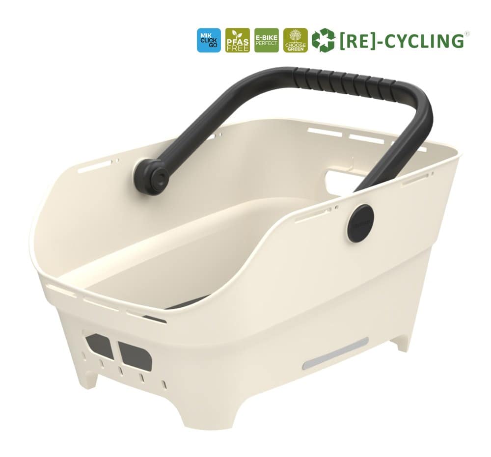 Kosz tylny na bagażnik BASIL CENTO NEO rear bicycle basket, 21L MIK System (ready to go), off-white (NEW 2026)