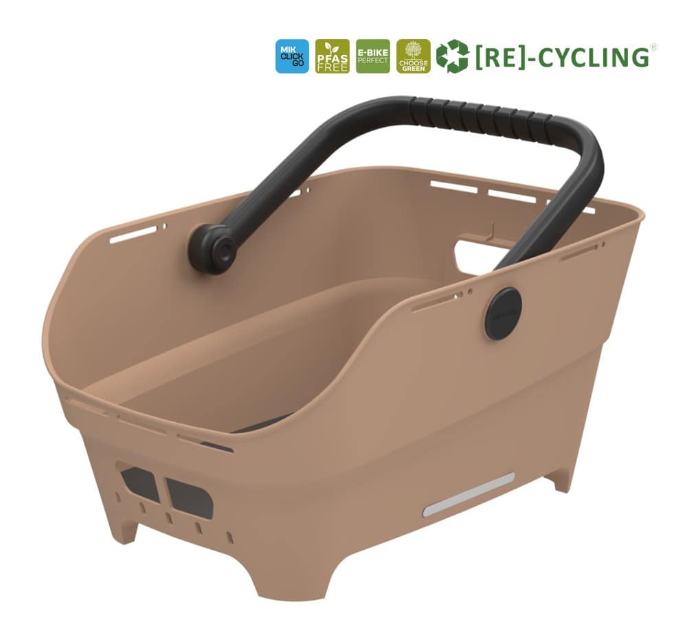 Kosz tylny na bagażnik BASIL CENTO NEO rear bicycle basket, 21L MIK System (ready to go) sand (NEW 2026)