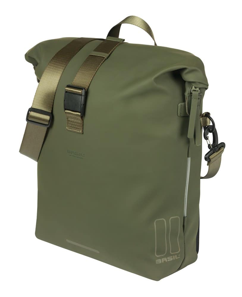 Sakwa pojedyncza BASIL SOHO BICYCLE SHOULDER BAG MIK STUDS 17L, MIK System (ready to go), 100%  wodoodporna night black (NEW)