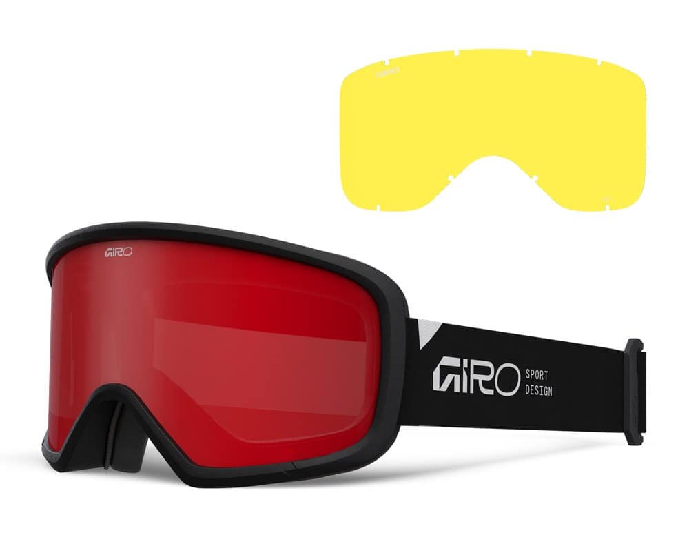Gogle zimowe GIRO ROAM BLACK STACKED (szyba AMBER SCARLET 19-43% S2 + YELLOW 84% S0) (NEW 2026/2027)