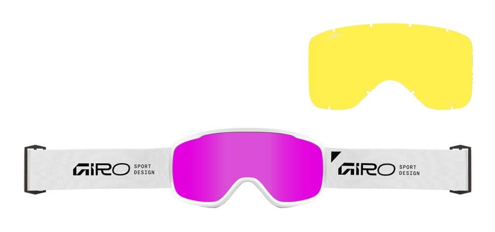 Gogle zimowe GIRO ROAM WHITE STACKED (szyba AMBER PINK 19-43% S2 + YELLOW 84% S0) (NEW 2026/2027)
