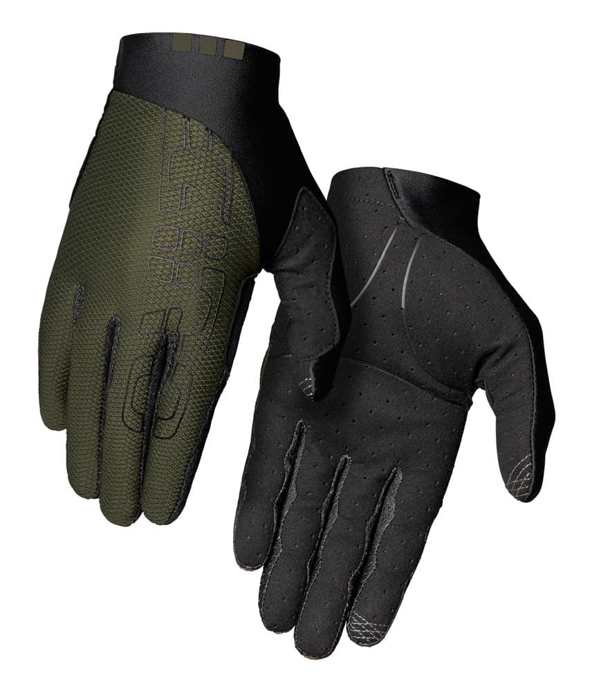 Vyriškos pilnų pirštų pirštinės GIRO TRIXTER olive, dydis S (delno apimtis 178-203 mm / delno ilgis 175-180 mm)