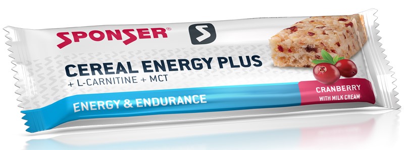 Baton energetyczny SPONSER CEREAL ENERGY PLUS BAR żurawinowy (pudełko 15szt x 40g) (NEW)