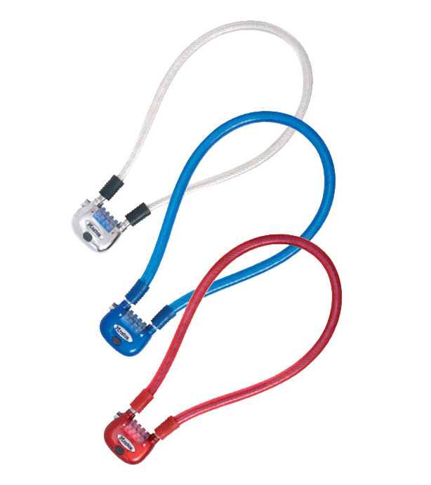 Zapięcie rowerowe MASTERLOCK QUANTUM 8213 12mm 60cm SZYFR LED podświetlone zestaw mix kolorów pudełko 4szt. (DWZ)