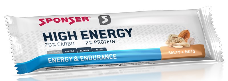 Baton energetyczny SPONSER HIGH ENERGY BAR solone orzeszki ziemne pudełko (30szt x 45g) (NEW)