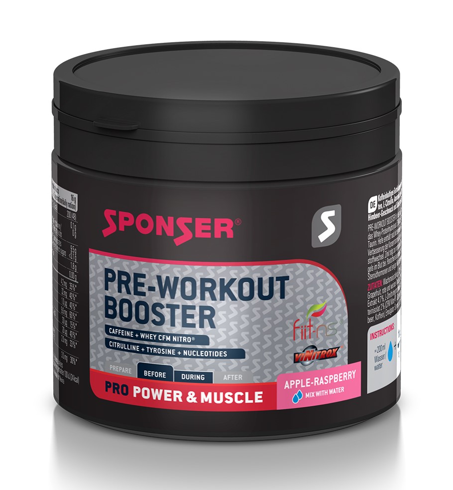 Odżywka SPONSER PRE-WORKOUT BOOSTER jabłko malina puszka 256g (NEW)