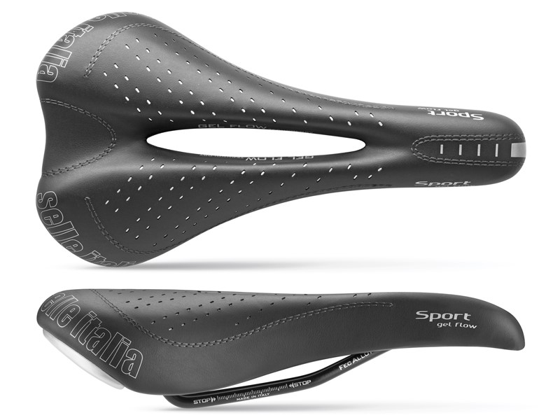 Siodło SELLE ITALIA SPORTOURING SPORT GEL FLOW S (id match S2), Fec Alloy Rail, Light Gel, 330g (NEW)