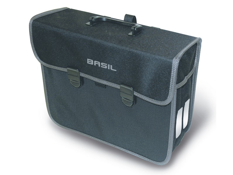 Sakwa pojedyncza BASIL MALAGA 13L, mocowanie na haki Hook-On System, wodoodporna czarna (WYPRZEDAŻ -50%)