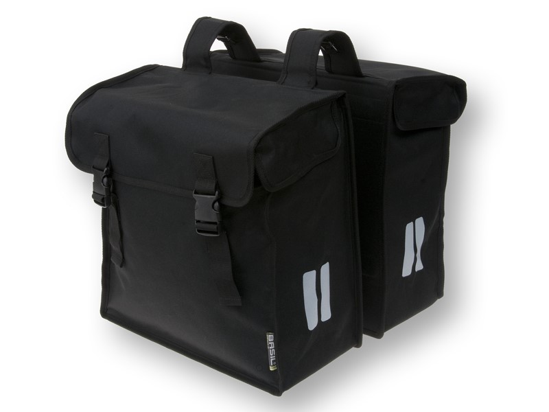 Sakwa podwójna BASIL MARA XXL 47L, mocowanie na paski, wodoodporna czarna (NEW)