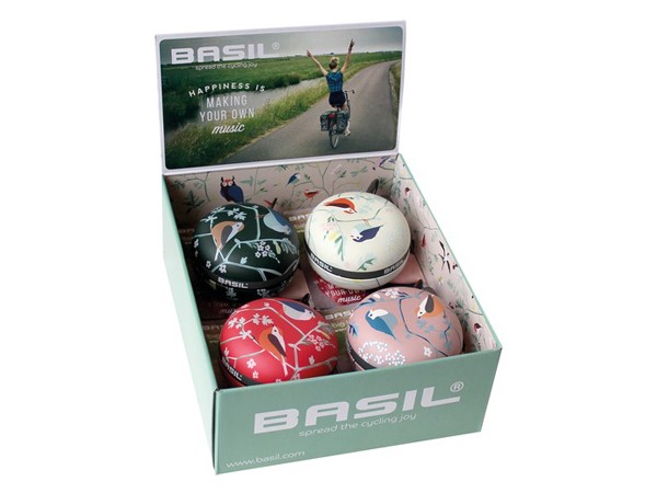 Dviratininko skambutis BASIL WANDERLUST BIG BELL 80mm, spalvų miksas dėžutė 4vnt. (IŠPARDAVIMAS -50%)