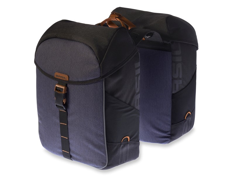 Sakwa podwójna BASIL MILES DOUBLE PANNIER BAG 34L, Universal Bridge System, 100% wodoodporna black slate (NEW)