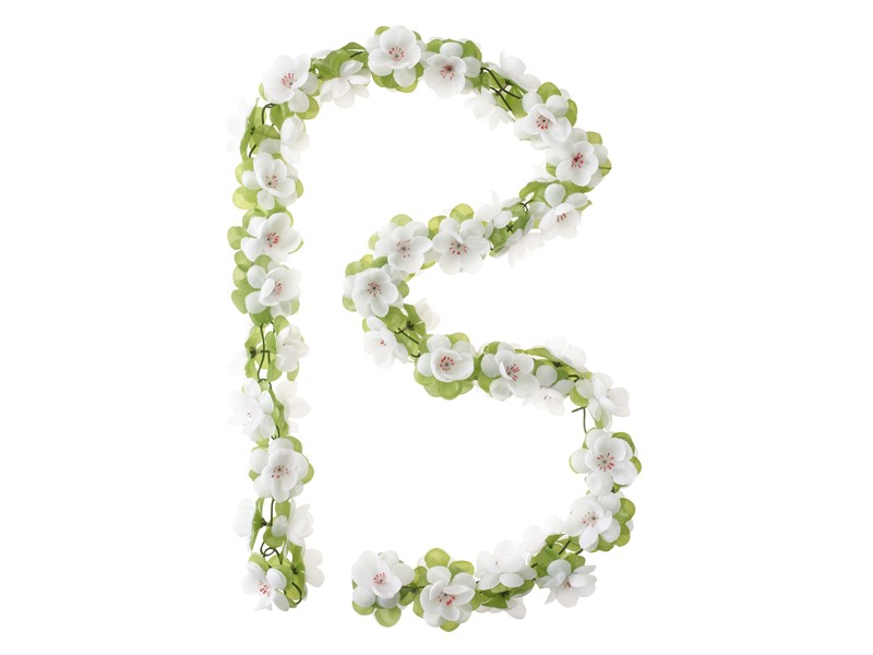 Wianek kwiatów BASIL FLOWER GARLAND biały (NEW)
