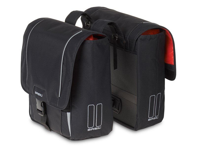 Sakwa podwójna BASIL SPORT DESIGN DOUBLE PANNIER BAG 32L, Universal Bridge System, czarna (WYPRZEDAŻ -50%)