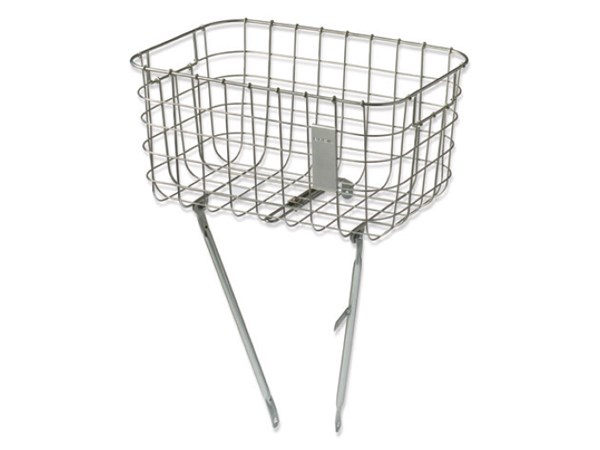 Kosz na przednią oś BASIL ROBIN 26"-28", stalowy silver cloud + zestaw montażowy (NEW)