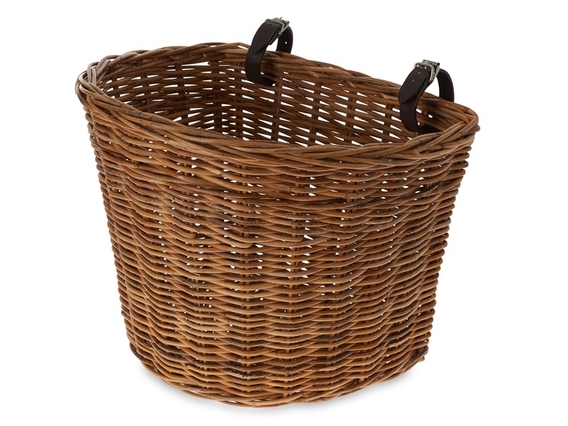 Kosz na kierownicę/przedni bagażnik BASIL DARCY L mocowanie na paski, ratan varnished natural (WYPRZEDAŻ -50%)