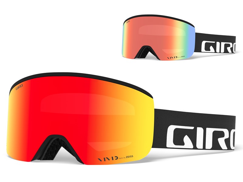 Gogle zimowe GIRO AXIS BLACK WORDMARK (OTG) (Cylindryczne) (Szyba lustrzana kolorowa VIVID-Carl Zeiss VIVID EMBER 19-42% S2 + Szyba lustrzana kolorowa VIVID-Carl Zeiss INFRARED 58% S1) (NEW 2023/2024)