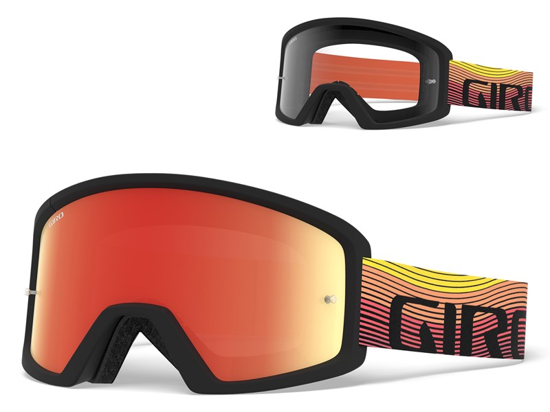 Gogle GIRO BLOK MTB orange heatwave (Szyba kolorowa AMBER xx% S3 + Szyba Przeźroczysta 99% S0) mocowanie pod zrywki (DWZ) (WYPRZEDAŻ -50%)