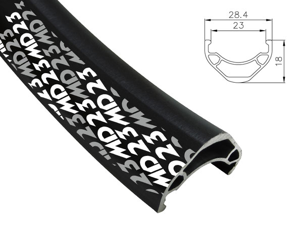 Obręcz mtb/trekking ALEXRIMS MD23, H. tarczowy, Stożek 18mm, 29" 622x23, 36 otworów, Kapslowana, Czarna, Waga 530g (NEW)