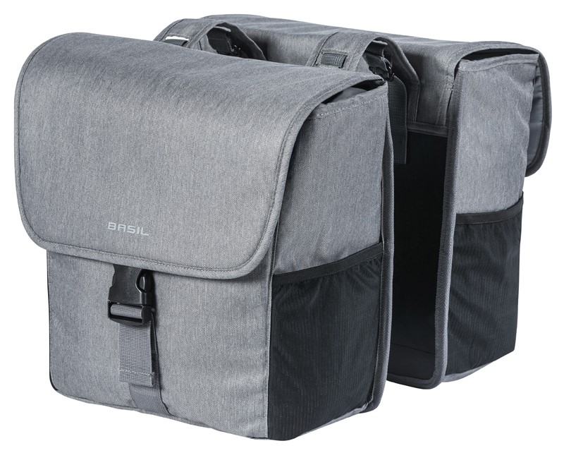 Sakwa podwójna BASIL GO DOUBLE BAG 32L, Universal Bridge System, grey melee (WYPRZEDAŻ -50%)