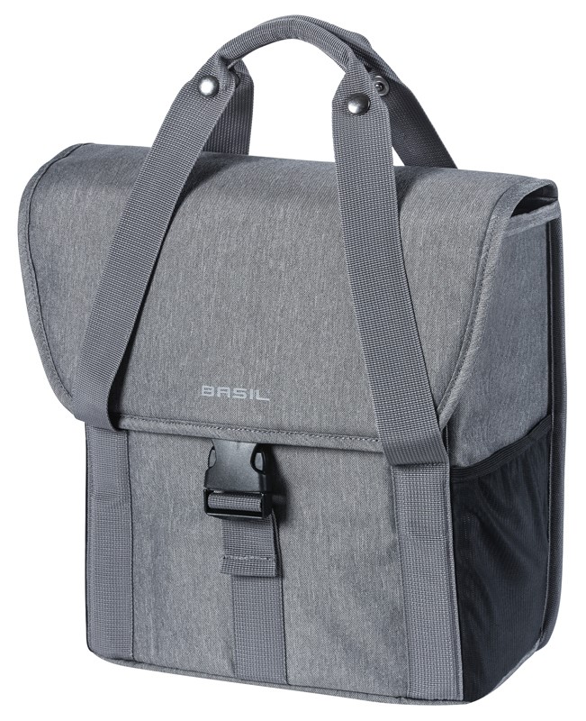 Sakwa pojedyncza BASIL GO SINGLE BAG 16L, Hook On System, grey melee (WYPRZEDAŻ -50%)