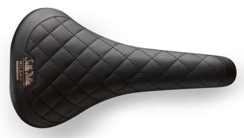 Siodło SELLA ITALIA HERITAGE TURBO BONNIE BLACK L (id match L1), Pręty FeC Alloy, Skórzane, 367g, Czarne (NEW)