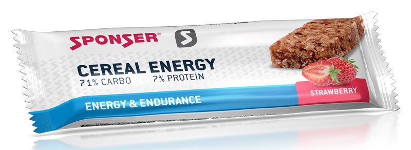 Baton energetyczny SPONSER CEREAL ENERGY BAR truskawkowy (pudełko 20szt x 40g) (NEW)