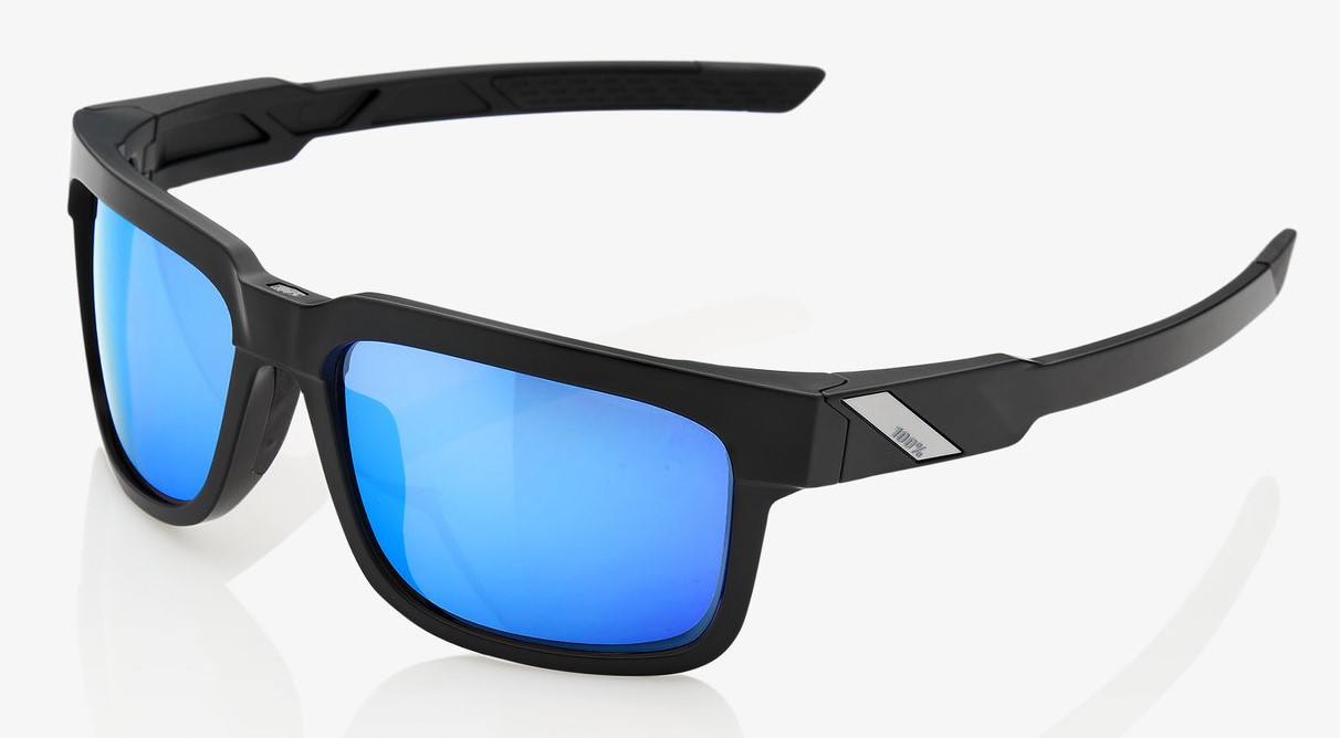Okulary 100% TYPE-S Matte Black - HiPER Blue Multilayer Mirror Lens (Szkła Niebieskie Lustrzane Wielowarstwowe, LT 15%) (WYPRZEDAŻ -45%)