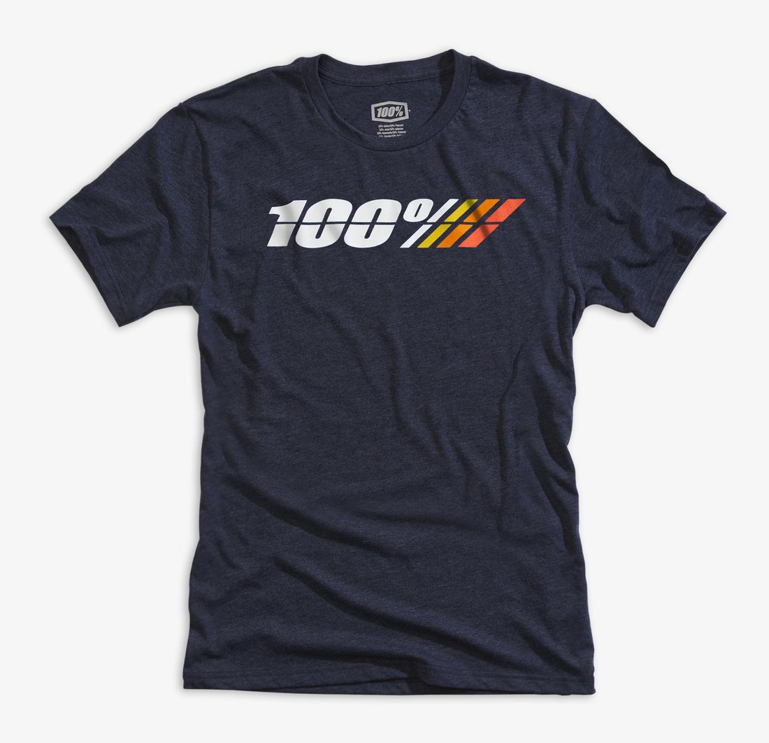 Koszulka męska 100% MOTORRAD tech tee krótki rękaw navy heather roz. L (WYPRZEDAŻ -50%)