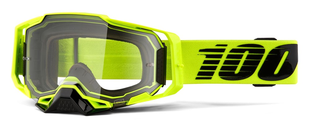 Gogle 100% ARMEGA NUCLEAR CITRUS Clear Lens (Szyba przezroczysta Anti-Fog, LT 88%-92%) (WYPRZEDAŻ -50%)